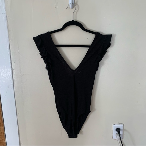 Urban Outfitters Flutter Sleeve Sheer Bodysuit - Picture 3 of 8